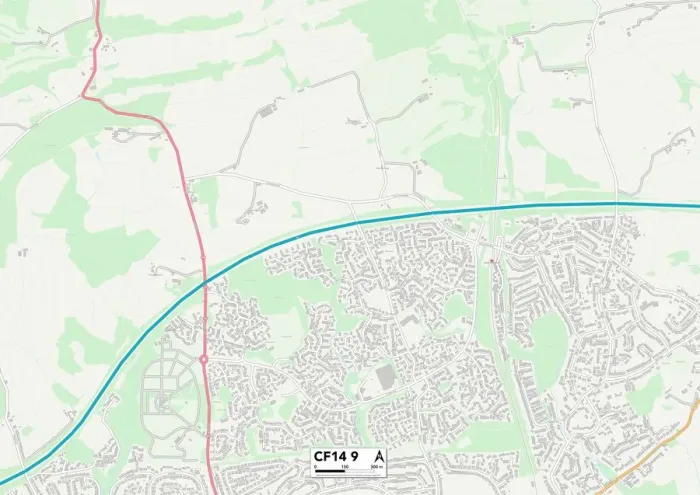 Stampa con cornice : CF14 9 Cardiff Mappa Stampa con cornice : CF14 9 Cardiff Mappa