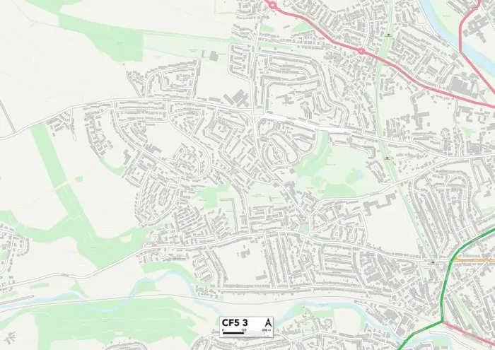 Stampa con cornice : CF5 3 Cardiff Mappa Stampa con cornice : CF5 3 Cardiff Mappa