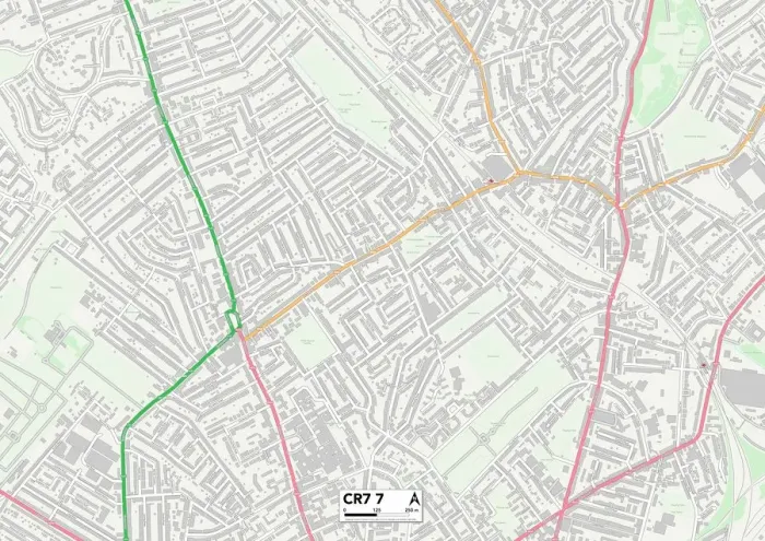 Stampa con cornice : Croydon CR7 7 Mappa Stampa con cornice : Croydon CR7 7 Mappa