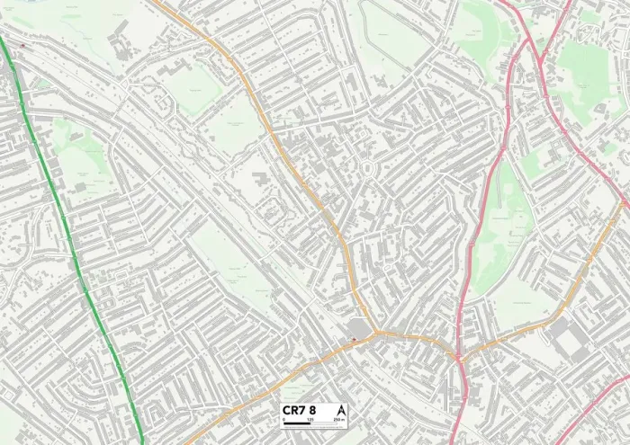Stampa con cornice : Croydon CR7 8 Mappa