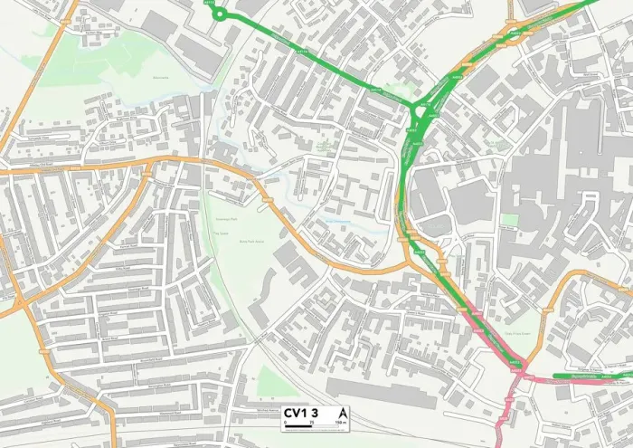 Stampa con cornice : Coventry CV1 3 Mappa Stampa con cornice : Coventry CV1 3 Mappa