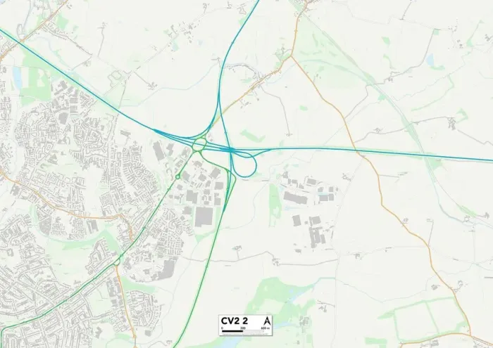 Stampa con cornice : Coventry CV2 2 Mappa Stampa con cornice : Coventry CV2 2 Mappa