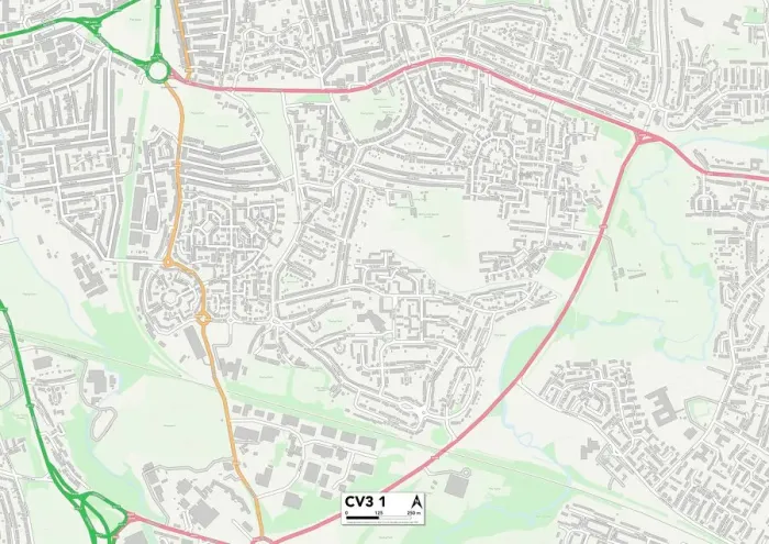 Stampa con cornice : Coventry CV3 1 Mappa Stampa con cornice : Coventry CV3 1 Mappa