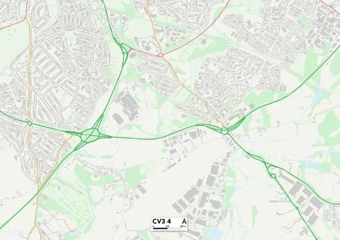 Stampa con cornice : Coventry CV3 4 Mappa Stampa con cornice : Coventry CV3 4 Mappa