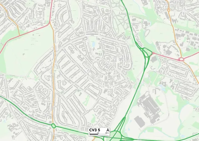 Stampa con cornice : Coventry CV3 5 Map Stampa con cornice : Coventry CV3 5 Map