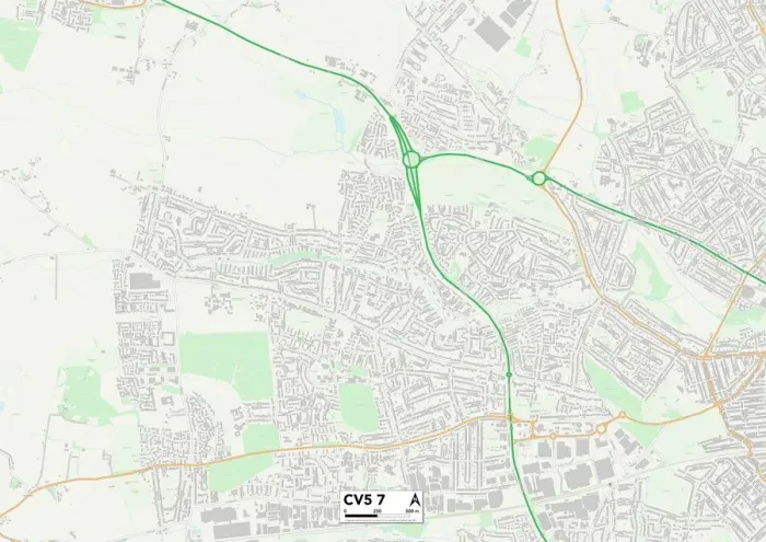 Stampa con cornice : Coventry CV5 7 Map Stampa con cornice : Coventry CV5 7 Map