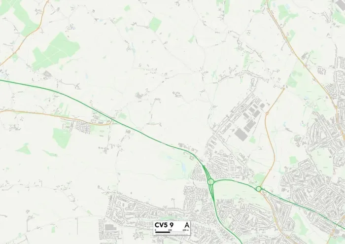 Stampa con cornice : Coventry CV5 9 Mappa Stampa con cornice : Coventry CV5 9 Mappa