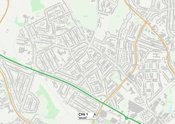 Stampa con cornice : Coventry CV6 1 Mappa