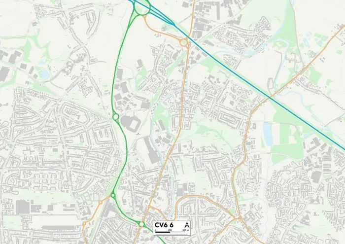 Stampa con cornice : Coventry CV6 6 Mappa Stampa con cornice : Coventry CV6 6 Mappa
