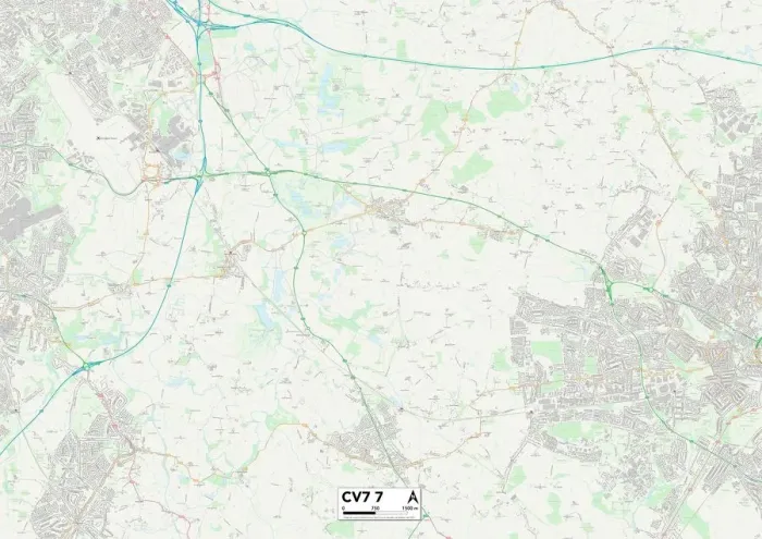 Stampa con cornice : Coventry CV7 7 Map