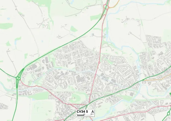 Stampa con cornice : Warwick CV34 5 Map