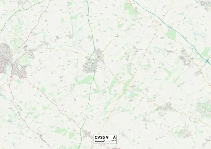 Stampa con cornice : Warwick CV35 9 Map Stampa con cornice : Warwick CV35 9 Map
