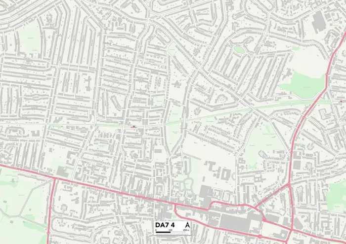 Stampa con cornice : Bexley DA7 4 Mappa