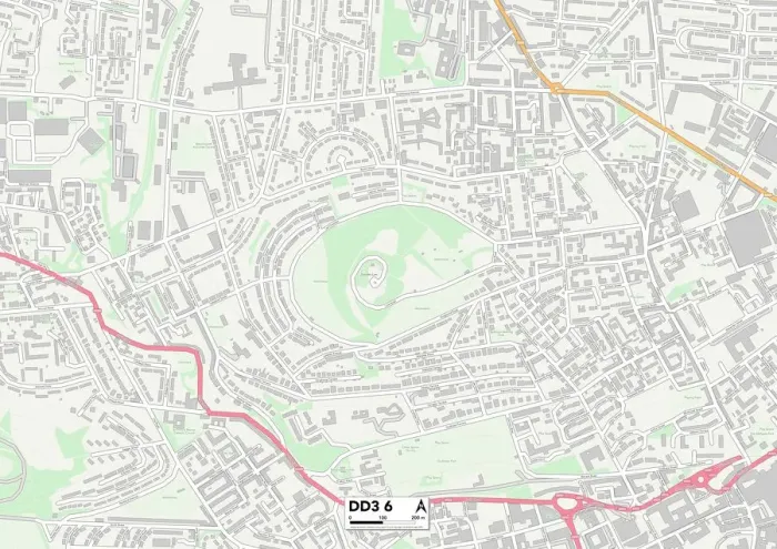 Stampa con cornice : Dundee DD3 6 Map Stampa con cornice : Dundee DD3 6 Map
