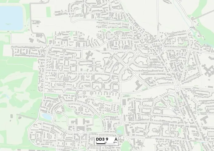 Stampa con cornice : Dundee DD3 9 Mappa Stampa con cornice : Dundee DD3 9 Mappa