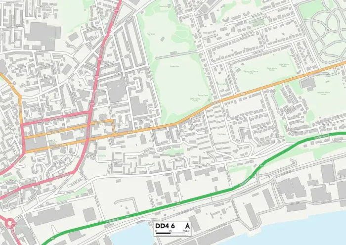 Stampa con cornice : Dundee DD4 6 Mappa Stampa con cornice : Dundee DD4 6 Mappa