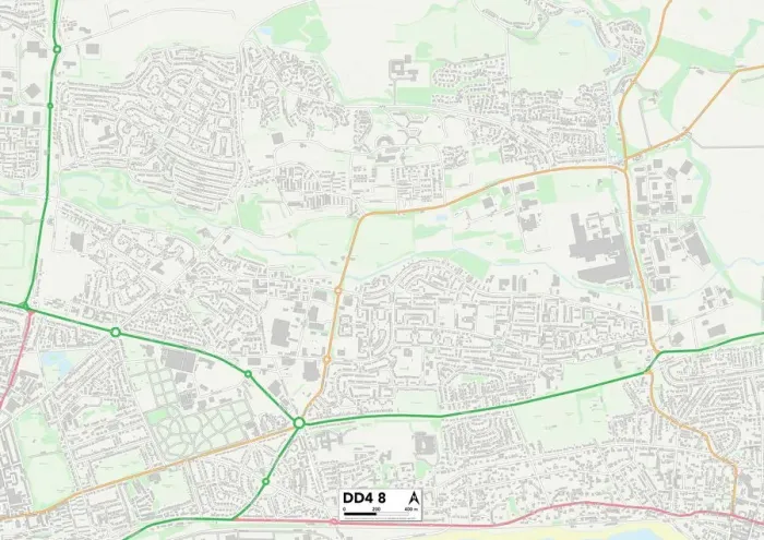 Stampa con cornice : Dundee DD4 8 Map Stampa con cornice : Dundee DD4 8 Map