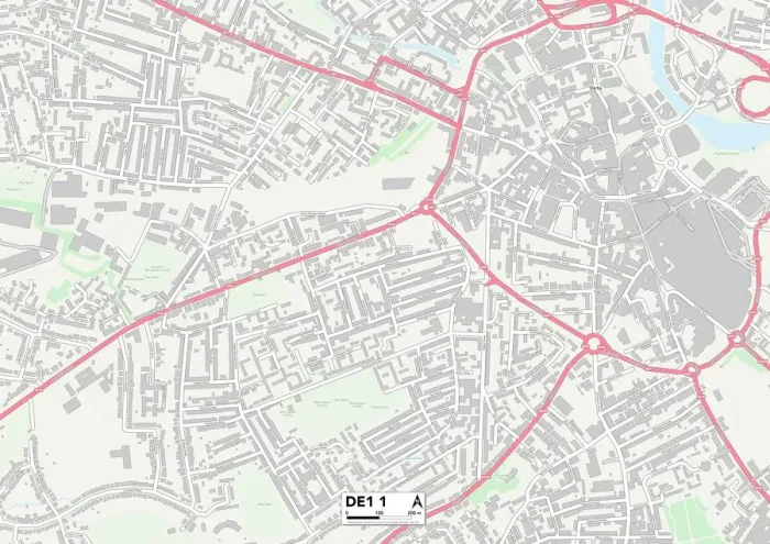 Stampa con cornice : Derby DE1 1 Mappa Stampa con cornice : Derby DE1 1 Mappa