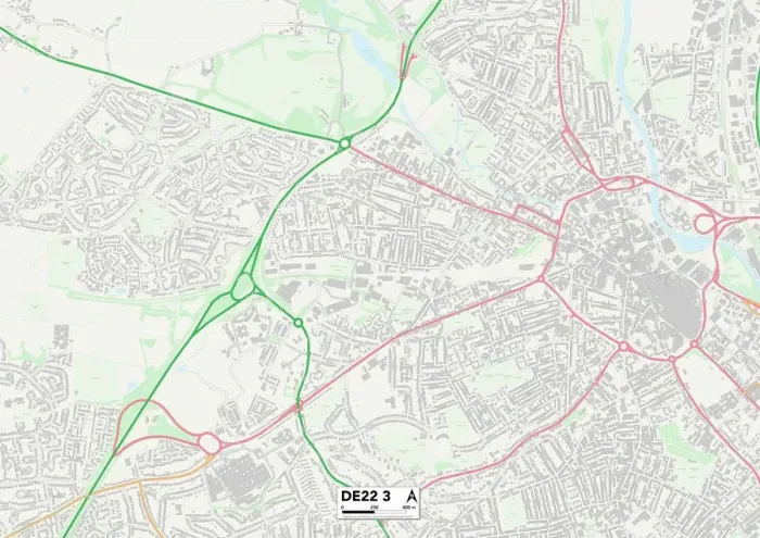 Stampa con cornice : Derby DE22 3 Map