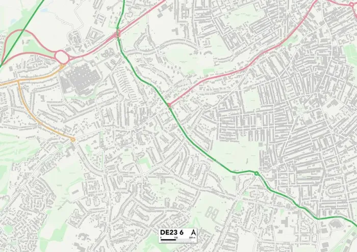 Stampa con cornice : Derby DE23 6 Map
