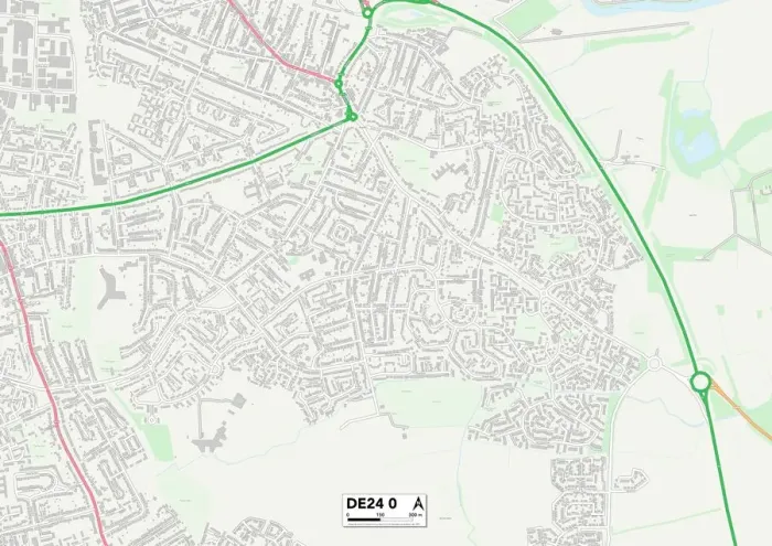 Stampa con cornice : Derby DE24 0 Mappa Stampa con cornice : Derby DE24 0 Mappa