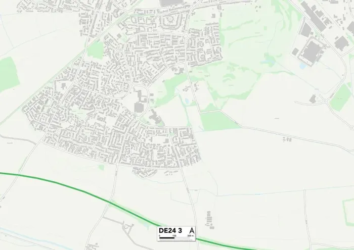 Stampa con cornice : Derby DE24 3 Map