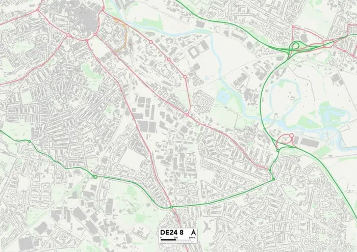 Stampa con cornice : Derby DE24 8 Map Stampa con cornice : Derby DE24 8 Map