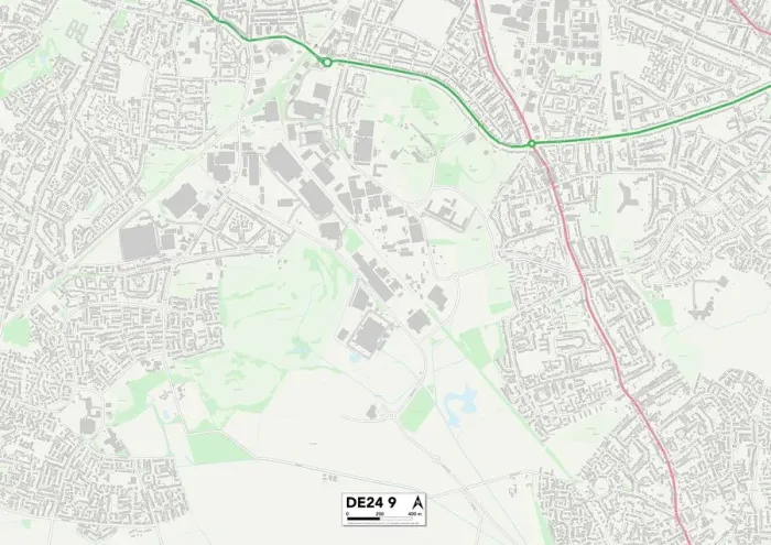 Stampa con cornice : Derby DE24 9 Mappa Stampa con cornice : Derby DE24 9 Mappa