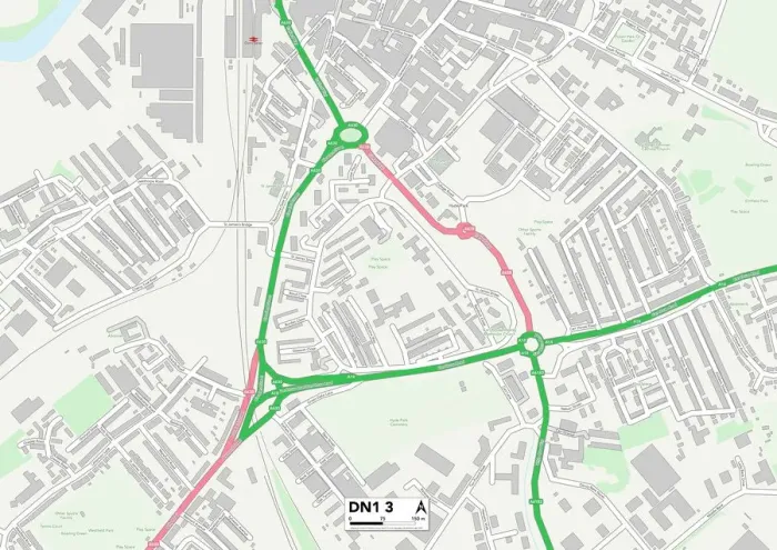 Stampa con cornice : Doncaster DN1 3 Mappa Stampa con cornice : Doncaster DN1 3 Mappa