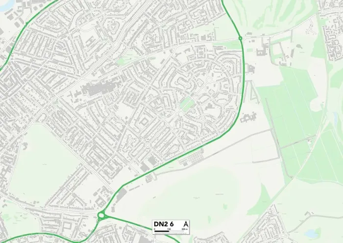 Stampa con cornice : Doncaster DN2 6 Mappa Stampa con cornice : Doncaster DN2 6 Mappa
