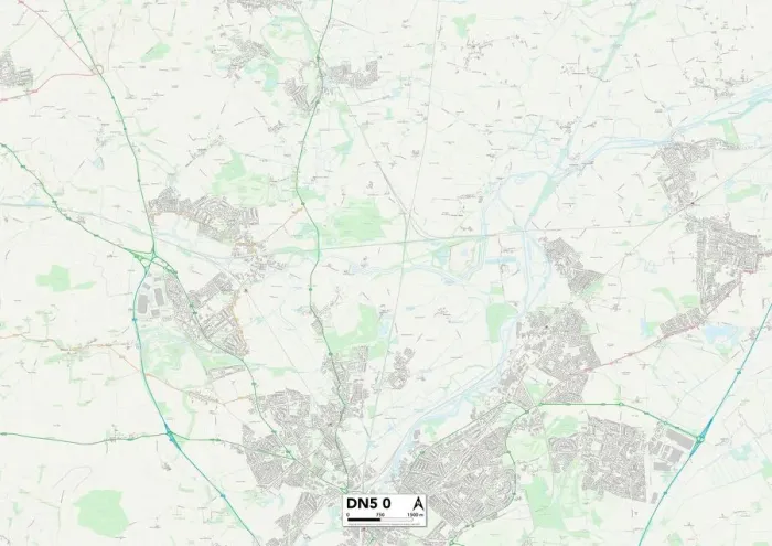 Stampa con cornice : Doncaster DN5 0 Mappa
