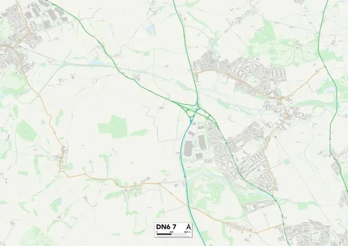 Stampa con cornice : Doncaster DN6 7 Mappa Stampa con cornice : Doncaster DN6 7 Mappa