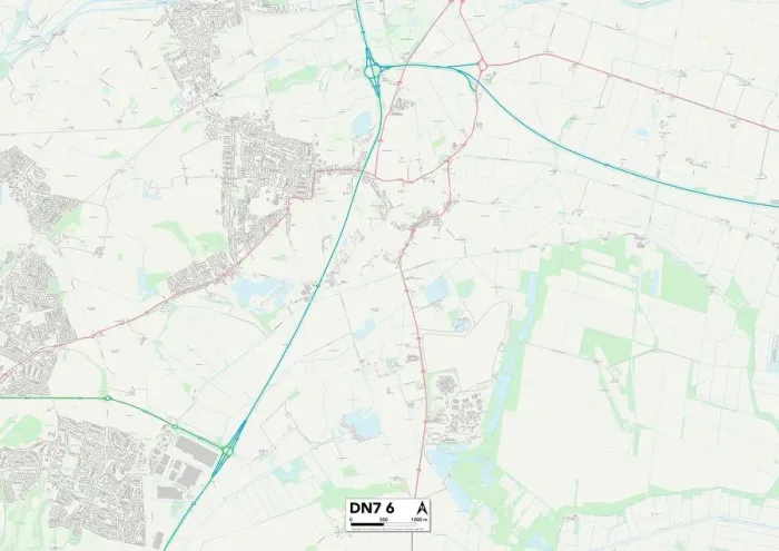 Stampa con cornice : Doncaster DN7 6 Mappa Stampa con cornice : Doncaster DN7 6 Mappa