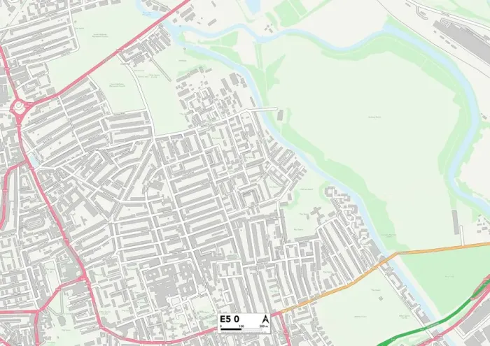 Stampa con cornice : Hackney E5 0 Mappa Stampa con cornice : Hackney E5 0 Mappa