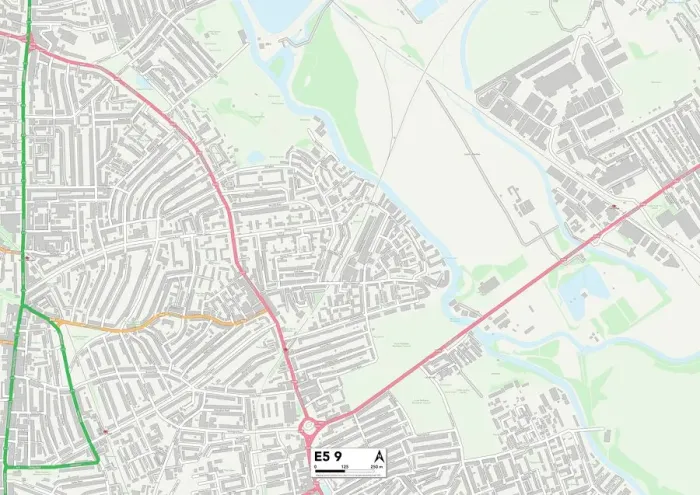 Stampa con cornice : Hackney E5 9 Map