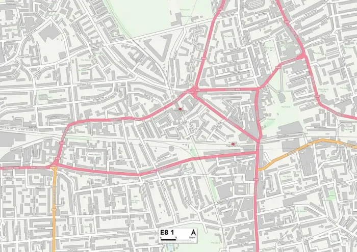Stampa con cornice : Hackney E8 1 Mappa