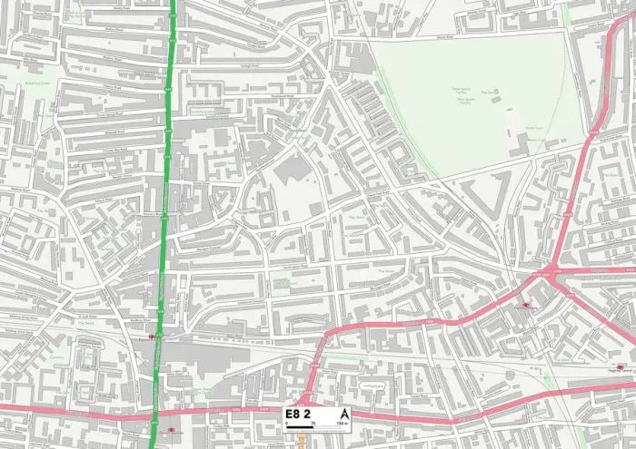 Stampa con cornice : Hackney E8 2 Map