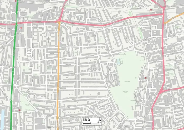 Stampa con cornice : Hackney E8 3 Mappa
