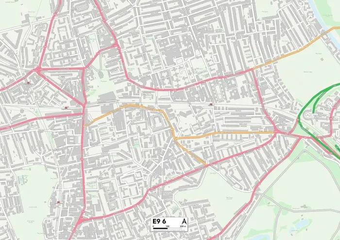 Stampa con cornice : Hackney E9 6 Map Stampa con cornice : Hackney E9 6 Map