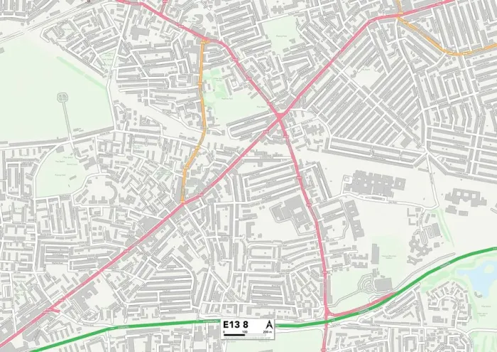 Stampa con cornice : Nuovoham E13 8 Mappa Stampa con cornice : Nuovoham E13 8 Mappa