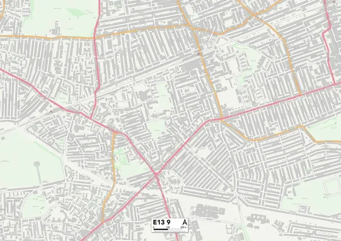 Stampa con cornice : Nuovo E13 9 Mappa Stampa con cornice : Nuovo E13 9 Mappa