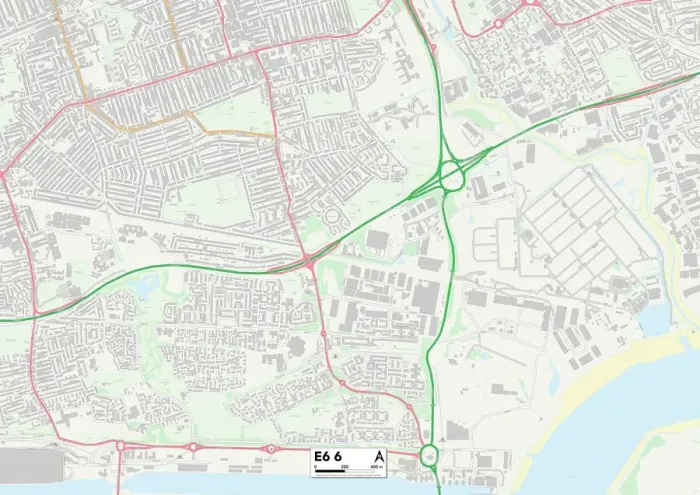 Stampa con cornice : Newham E6 6 Mappa