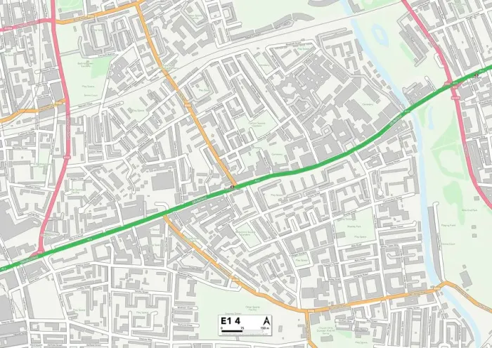 Stampa con cornice : Tower Hamlets E1 4 Mappa Stampa con cornice : Tower Hamlets E1 4 Mappa