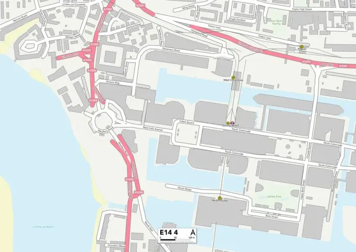 Stampa con cornice : Tower Hamlets E14 4 Mappa
