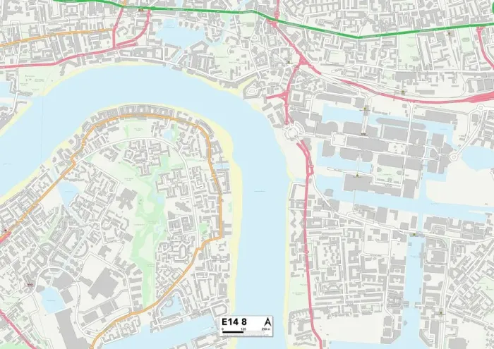 Stampa con cornice : Tower Hamlets E14 8 Map