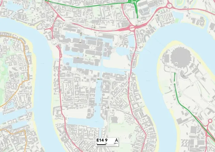 Stampa con cornice : Tower Hamlets E14 9 Map