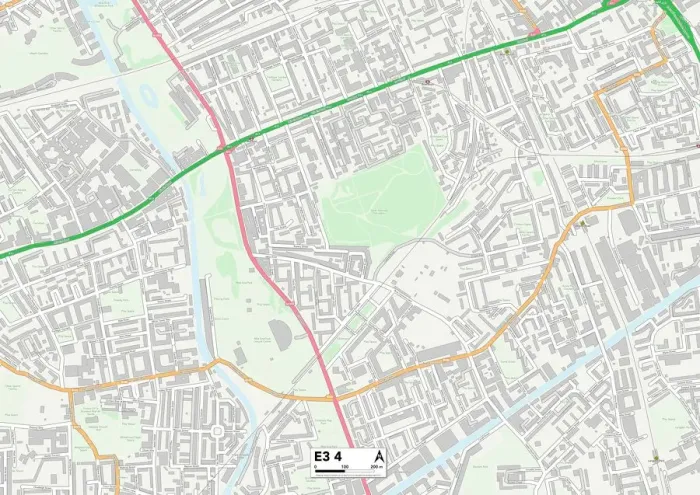 Stampa con cornice : Tower Hamlets E3 4 Mappa Stampa con cornice : Tower Hamlets E3 4 Mappa