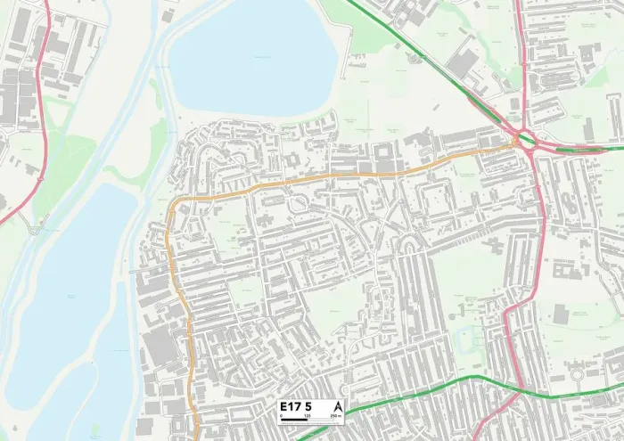 Stampa con cornice : Waltham Forest E17 5 Map Stampa con cornice : Waltham Forest E17 5 Map