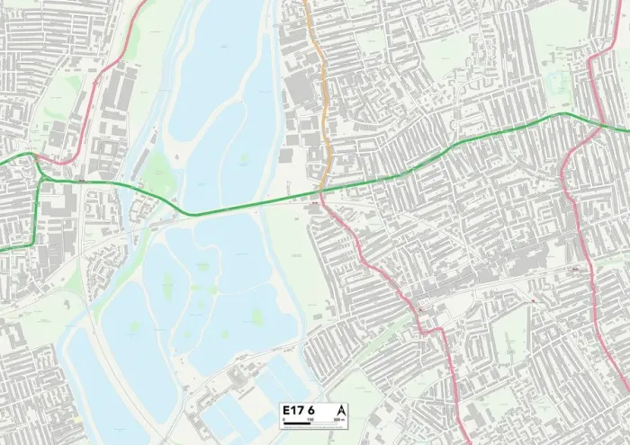 Stampa con cornice : Waltham Forest E17 6 Map