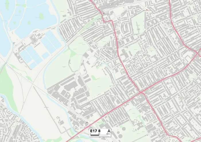 Stampa con cornice : Waltham Forest E17 8 Mappa